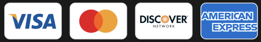 We accept Visa, MasterCard, Discover, and American Express